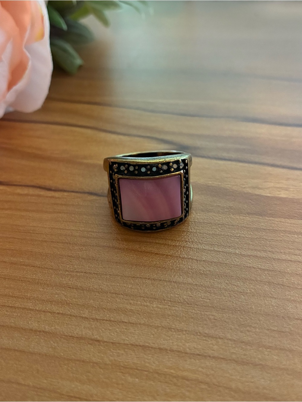 Lia Sophia Lavender Stone Vintage-Style Statement Ring